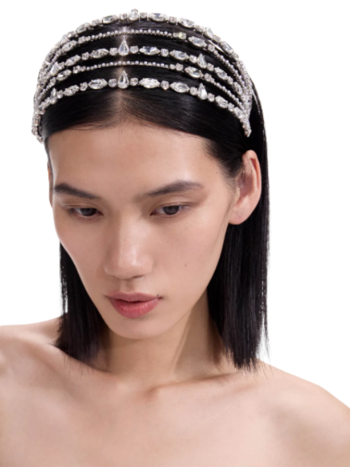 Crystal Embellished Headband Silver