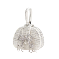 Cream Rhinestone Top Handle Bag