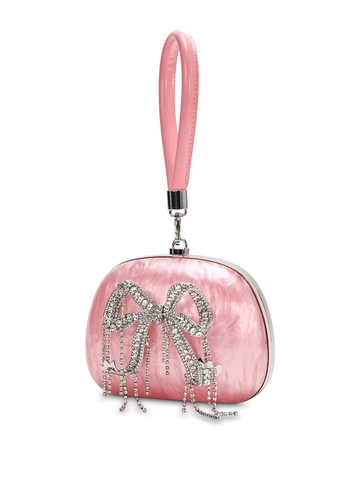 Pink Pearl Top Handle Clutch Pink