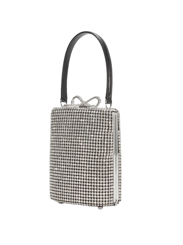 Silver Crystal Fishnet Bag Silver