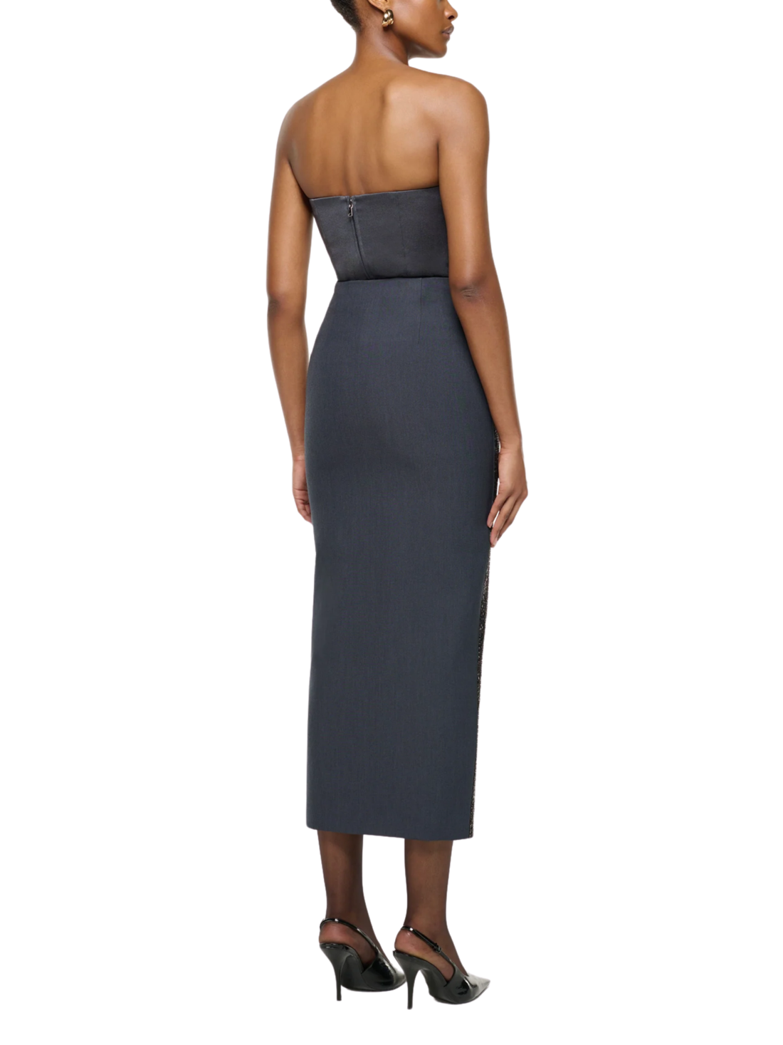 Diamante Crepe Split Maxi Skirt Set