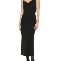 Diamante Strap Crepe Midi Dress