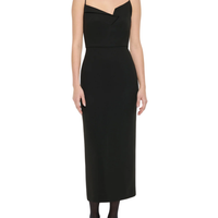 Diamante Strap Crepe Midi Dress