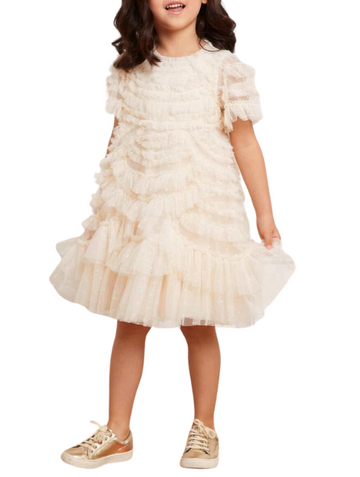 Marilla Ruffle Kids Dress Champagne