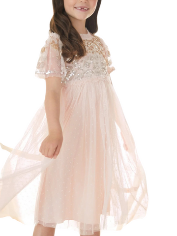 Lilybelle Sequin Kids Dress Pink