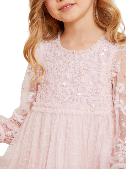 Lilybelle Long Sleeve Kids Dress Pink