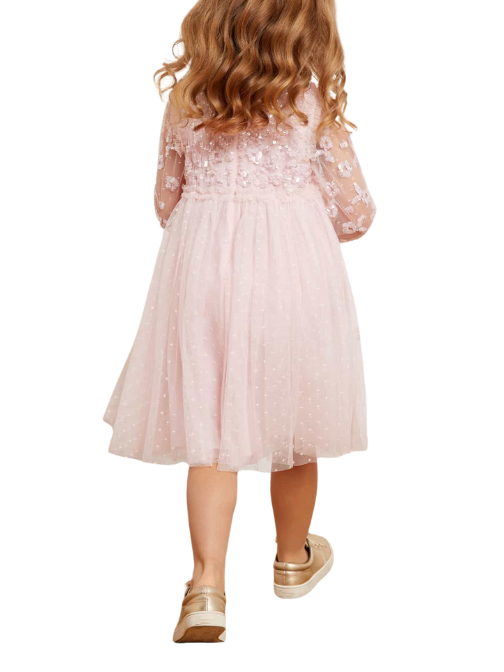 Lilybelle Long Sleeve Kids Dress Pink