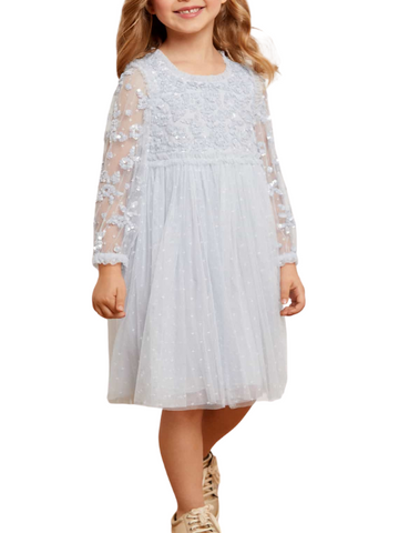 Lilybelle Long Sleeve Kids Dress Blue