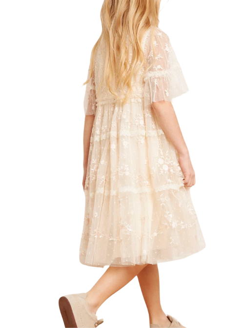 Sweetheart Lace Kids Dress Champagne
