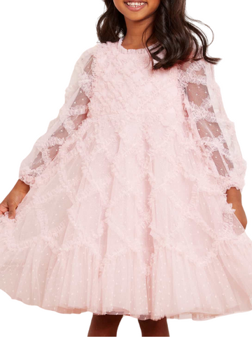 Evelyn Kids Dress Pink