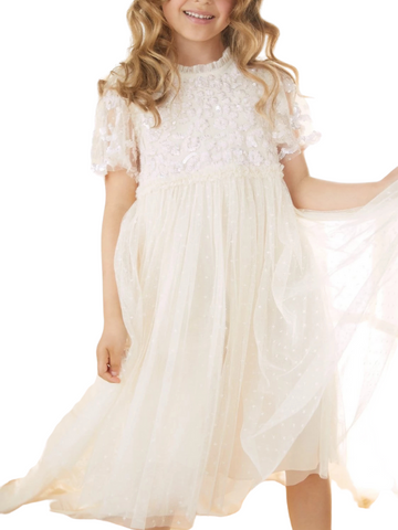Lilybelle Sequin Kids Dress Champagne