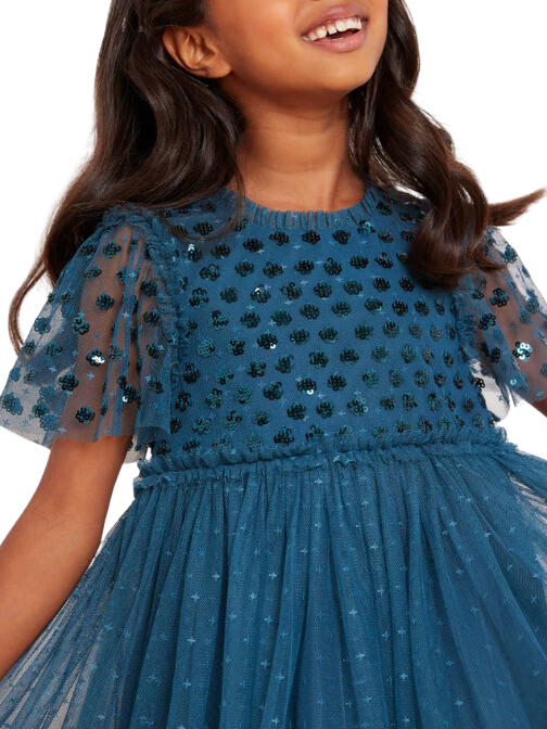 Thea Bodice Kids Dress Blue