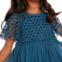 Thea Bodice Kids Dress Blue