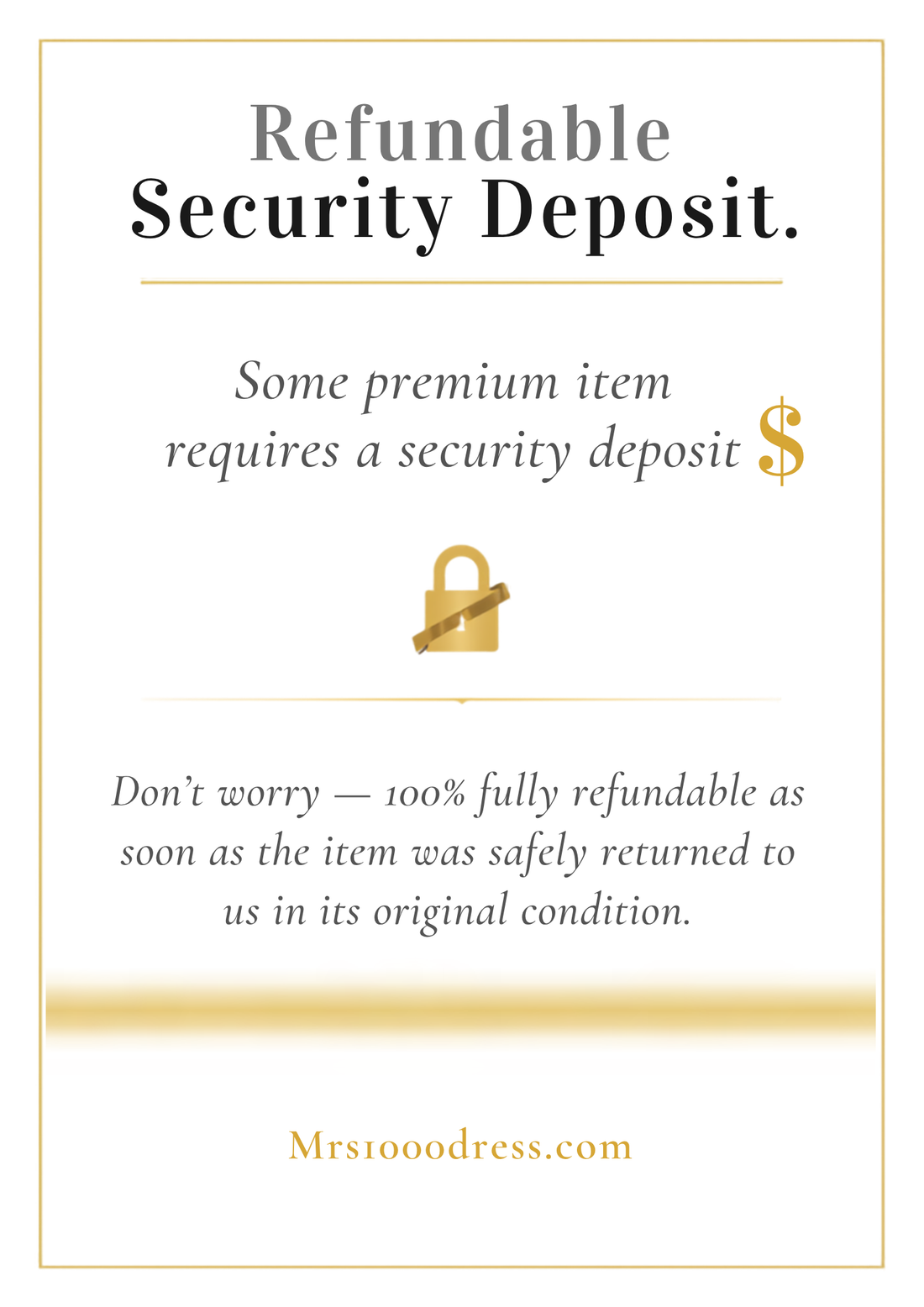 Refundable Security Deposit