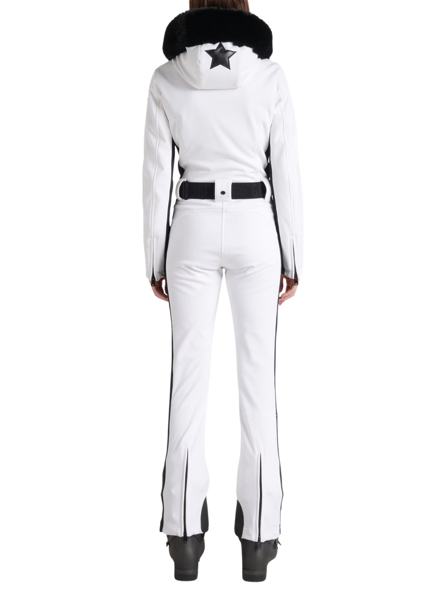 Parry Faux Border Ski Suit White