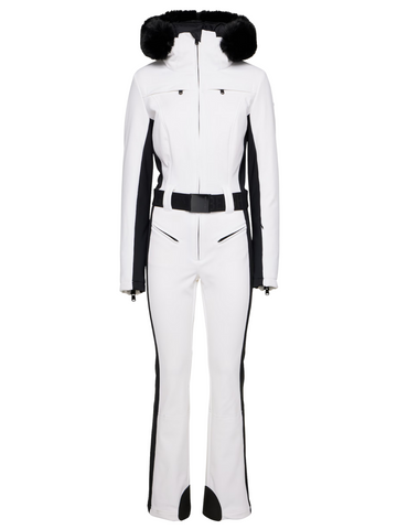 Parry Faux Border Ski Suit White
