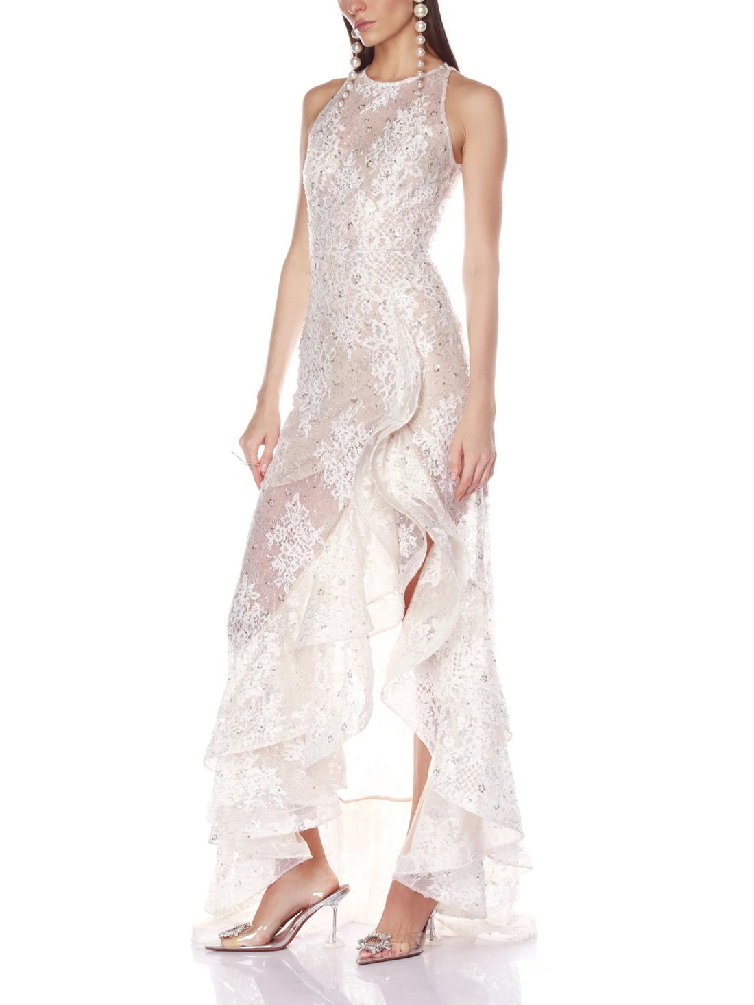 Sicilia Silver Sequin Maxi Dress