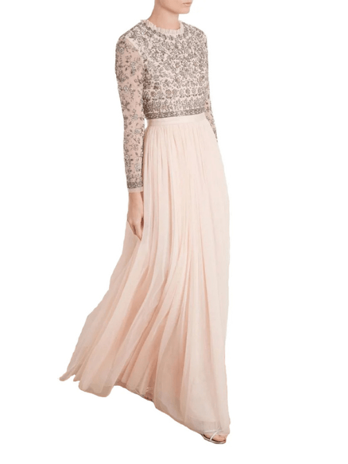 Andromeda Long Sleeves Embellished Maxi Dress by Needle & Thread - Rental Hong Kong