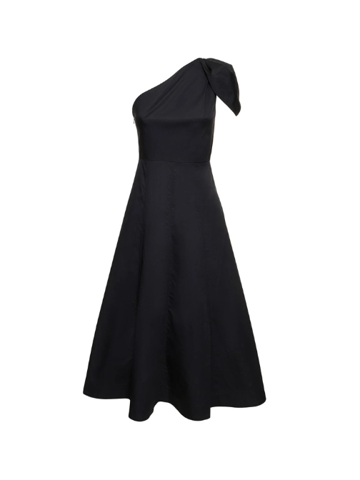 Asymmetric Cotton Poplin Midi Dress Black by Roland Mouret - Rental Hong Kong