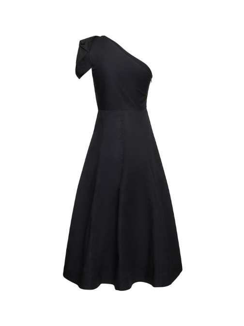 Asymmetric Cotton Poplin Midi Dress Black by Roland Mouret - Rental Hong Kong