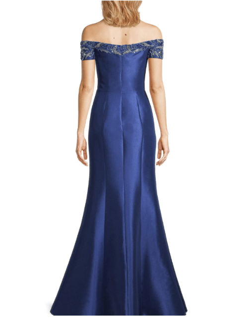 Beaded Off - The - Shoulder Gown Blue by Basix - Rental Hong Kong