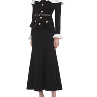 Black Chenille Knit Off Shoulder Midi Dress Black by Self Portrait - Rental Hong Kong