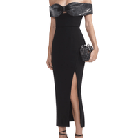 Black Crepe Bow Midi Dress by Self Portrait - Rental Hong Kong