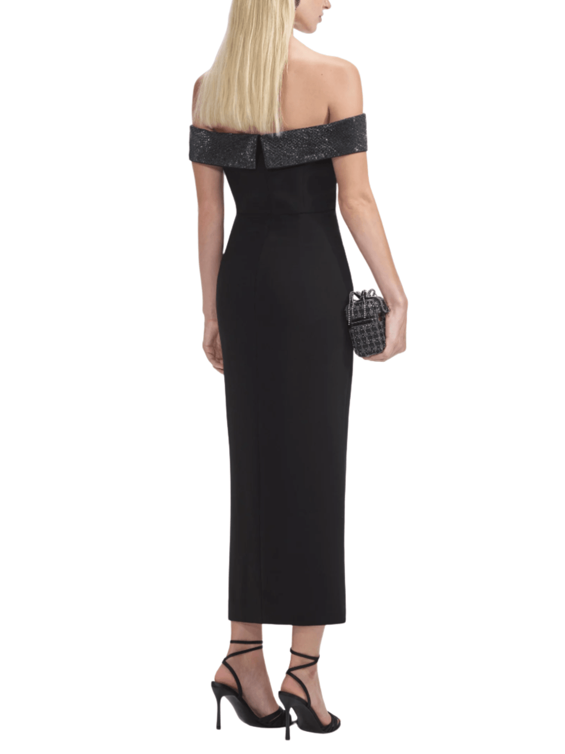Black Crepe Bow Midi Dress by Self Portrait - Rental Hong Kong
