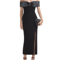 Black Crepe Bow Midi Dress by Self Portrait - Rental Hong Kong
