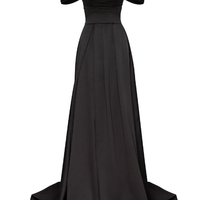 Black Princess Heart - Shaped Neckline Gown by Milla - Rental Hong Kong