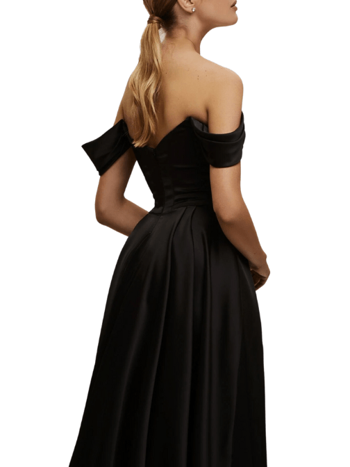 Black Princess Heart - Shaped Neckline Gown by Milla - Rental Hong Kong