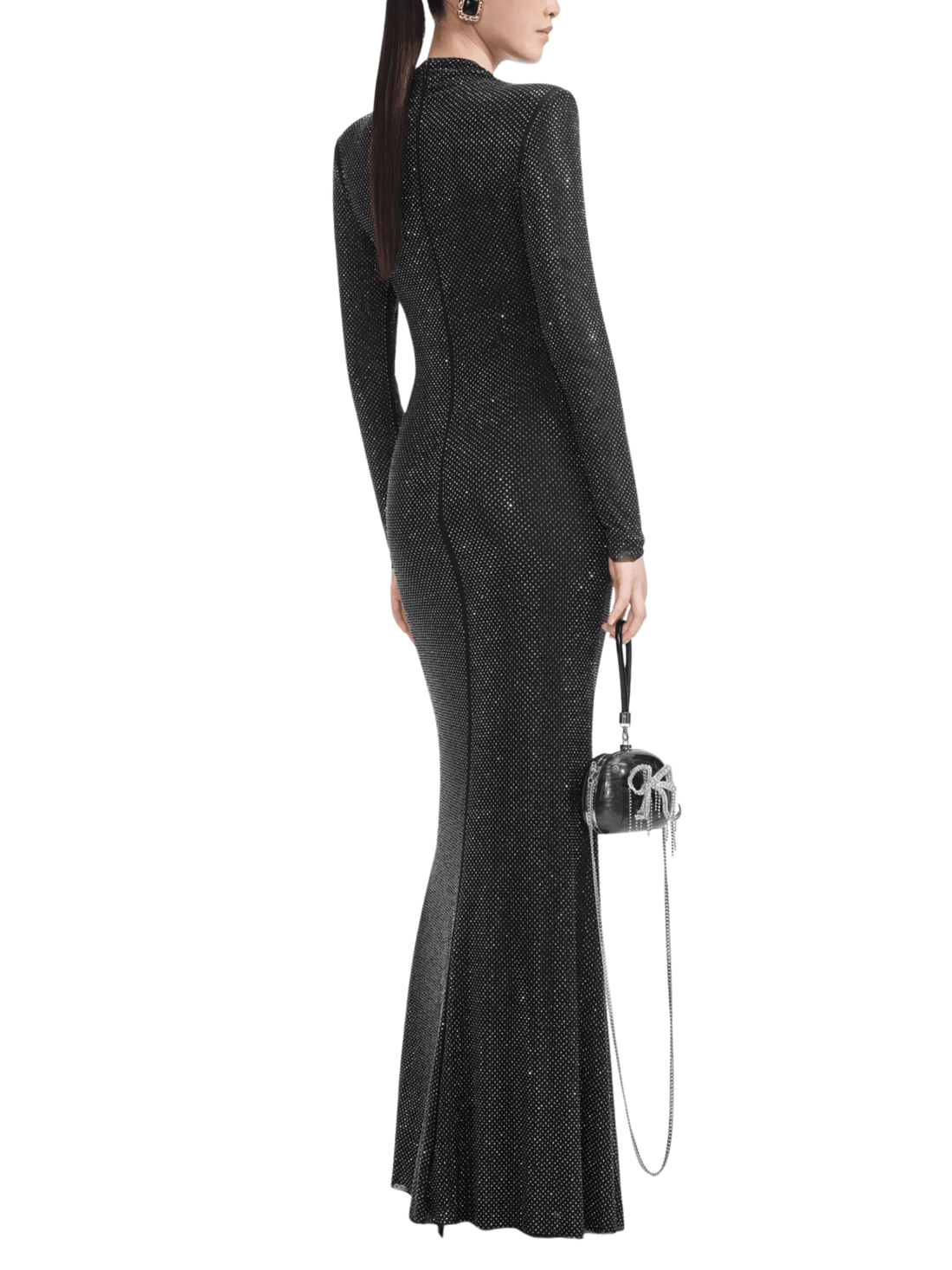 Black Rhinestone Mesh Cut Out Maxi Dress by Self Portrait - Rental Hong Kong