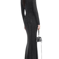 Black Rhinestone Mesh Cut Out Maxi Dress by Self Portrait - Rental Hong Kong