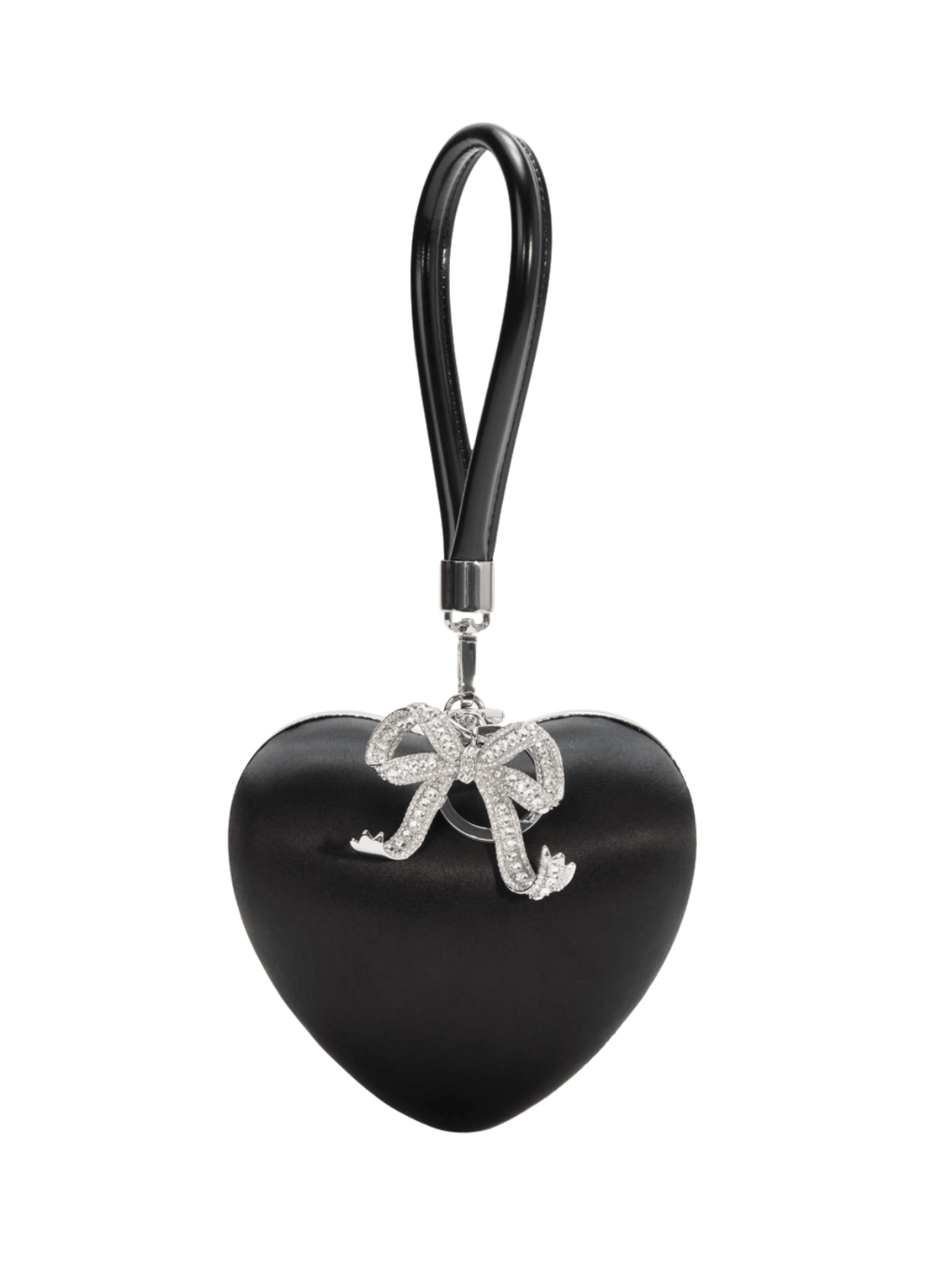 Black Satin Top Handle Clutch Black by Self Portrait - Rental Hong Kong