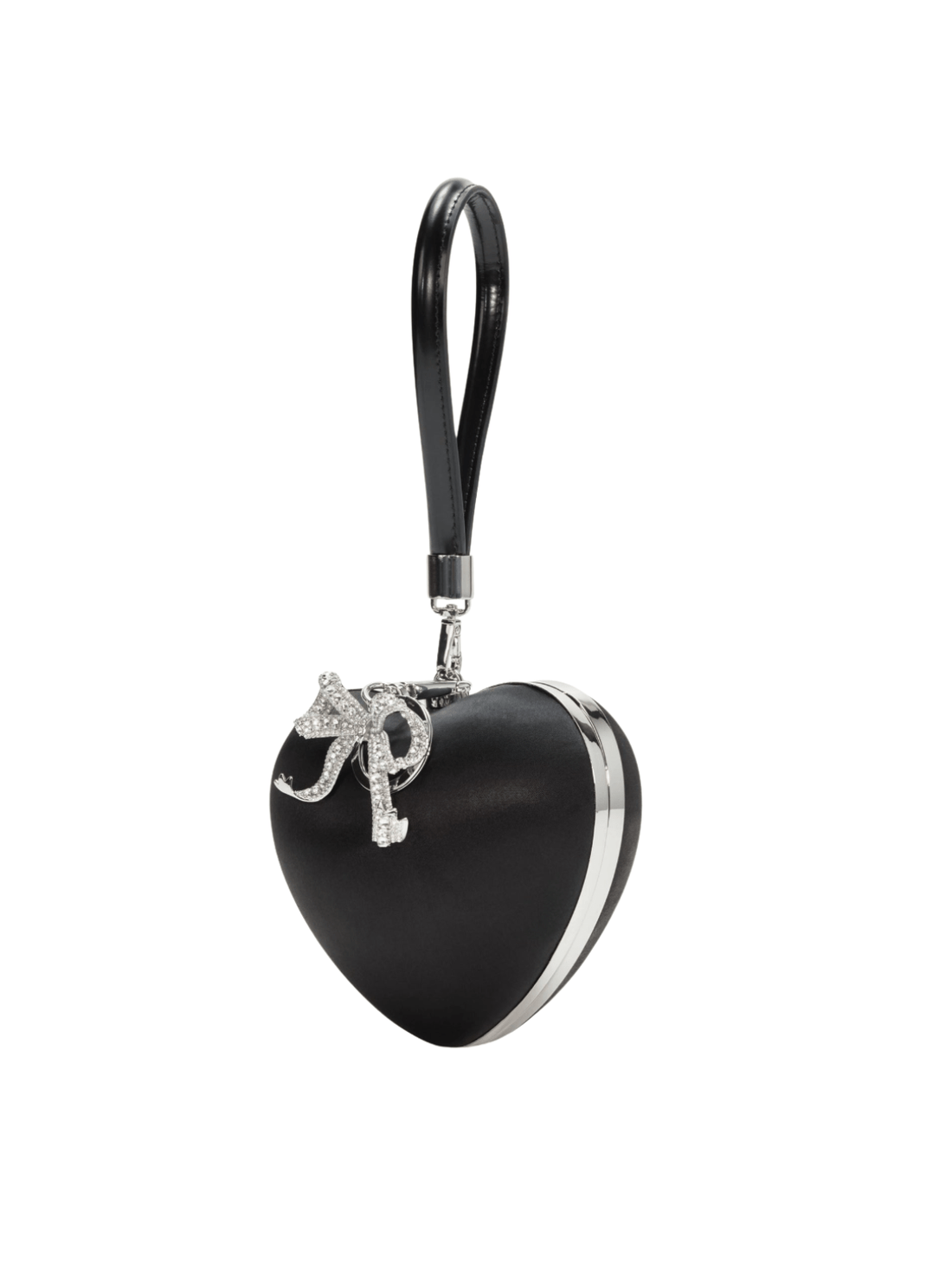 Black Satin Top Handle Clutch Black by Self Portrait - Rental Hong Kong