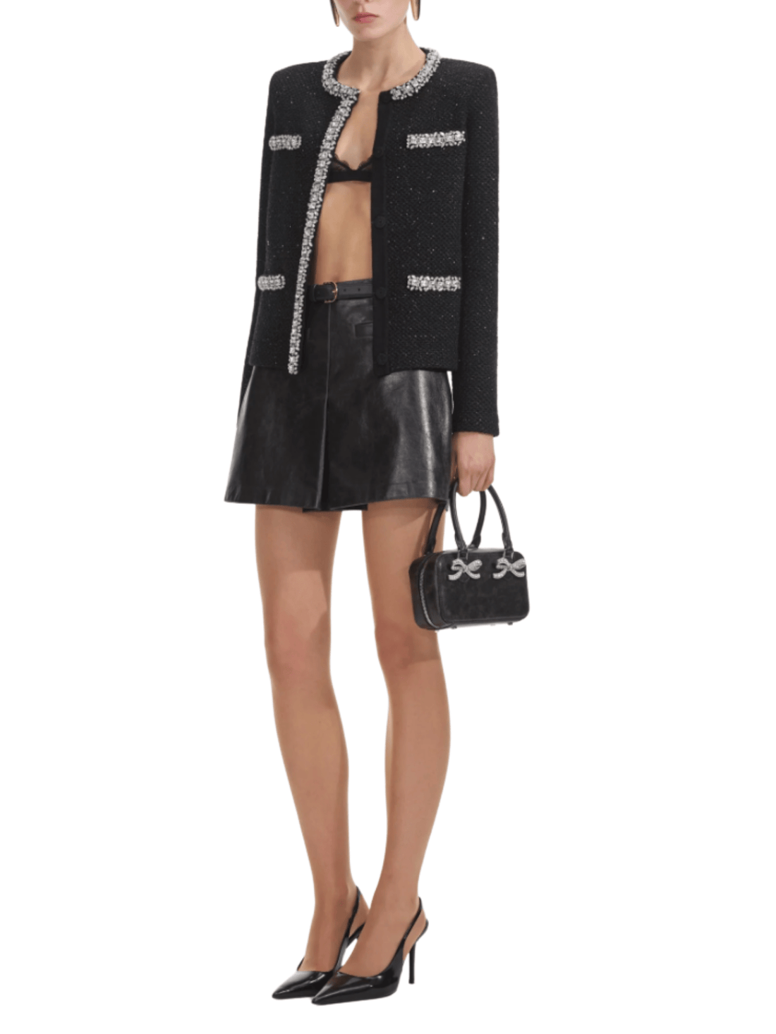 Black Sequin Knit Cardigan by Self Portrait - Rental Hong Kong