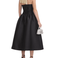 Black Taffeta Contrast Bow Midi Dress by Self Portrait - Rental Hong Kong
