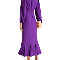 Blair fluted crepe midi dress Purple by Rhode - Rental Hong Kong