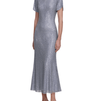 Blue Rhinestone Mesh Midi Dress by Self Portrait - Rental Hong Kong