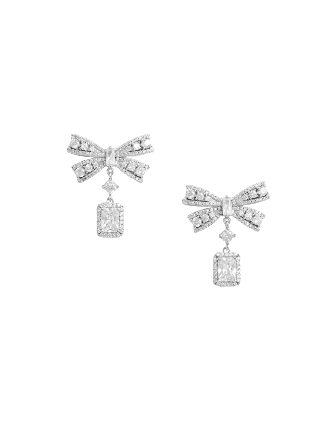 Bow Crystal Drop Earrings by Self Portrait - Rental Hong Kong