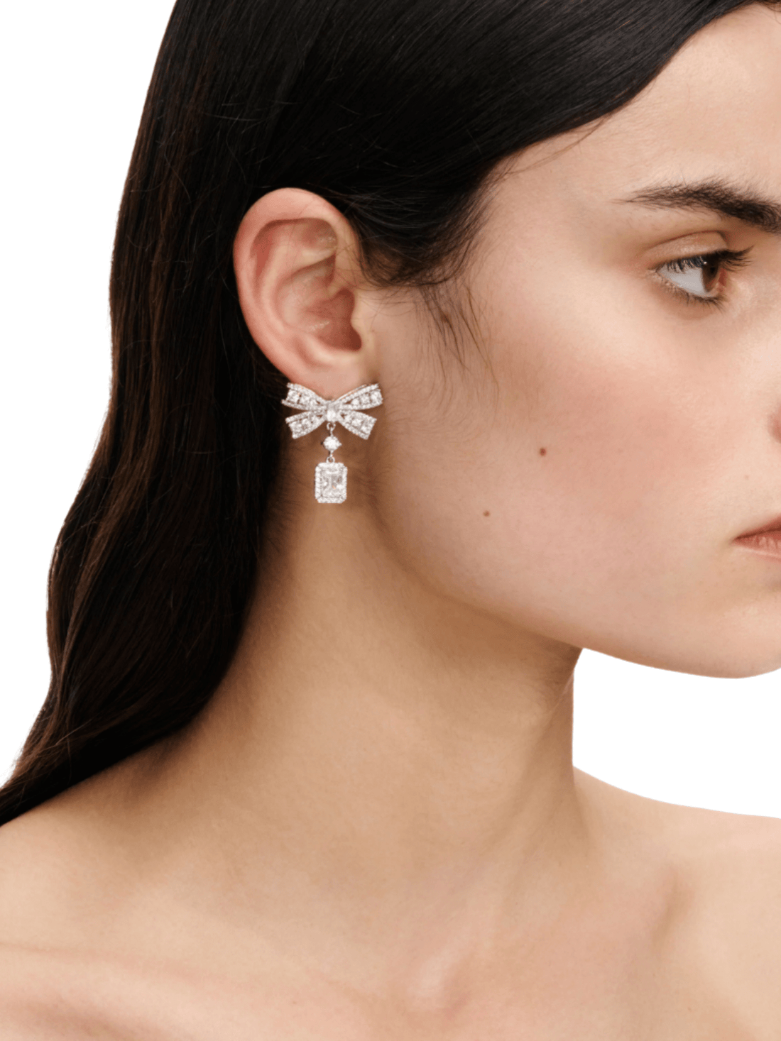Bow Crystal Drop Earrings by Self Portrait - Rental Hong Kong