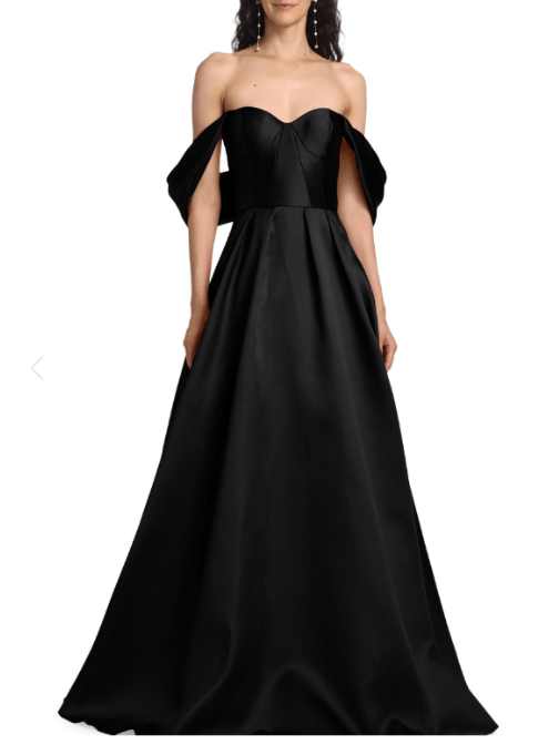 Bridesmaids Viktor Off - The - Shoulder Gown Black by Vera Wang Bride - Rental Hong Kong