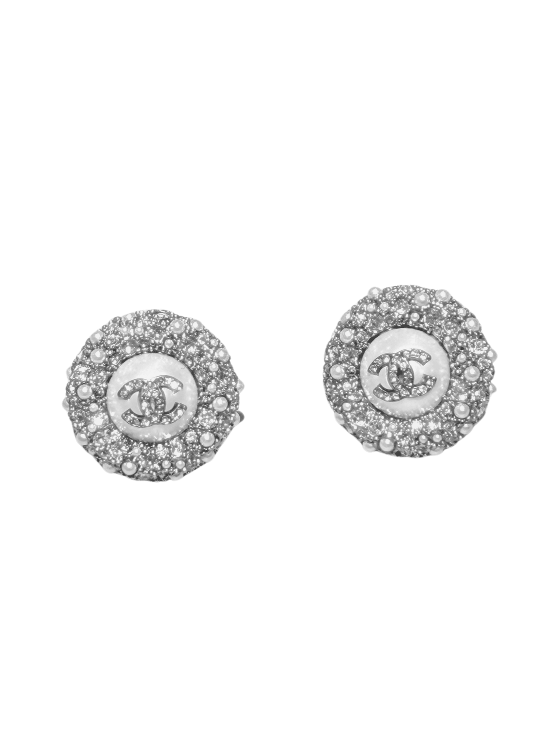 CC Logo Cystal and Pearl round Earrings by Chanel - Rental Hong Kong