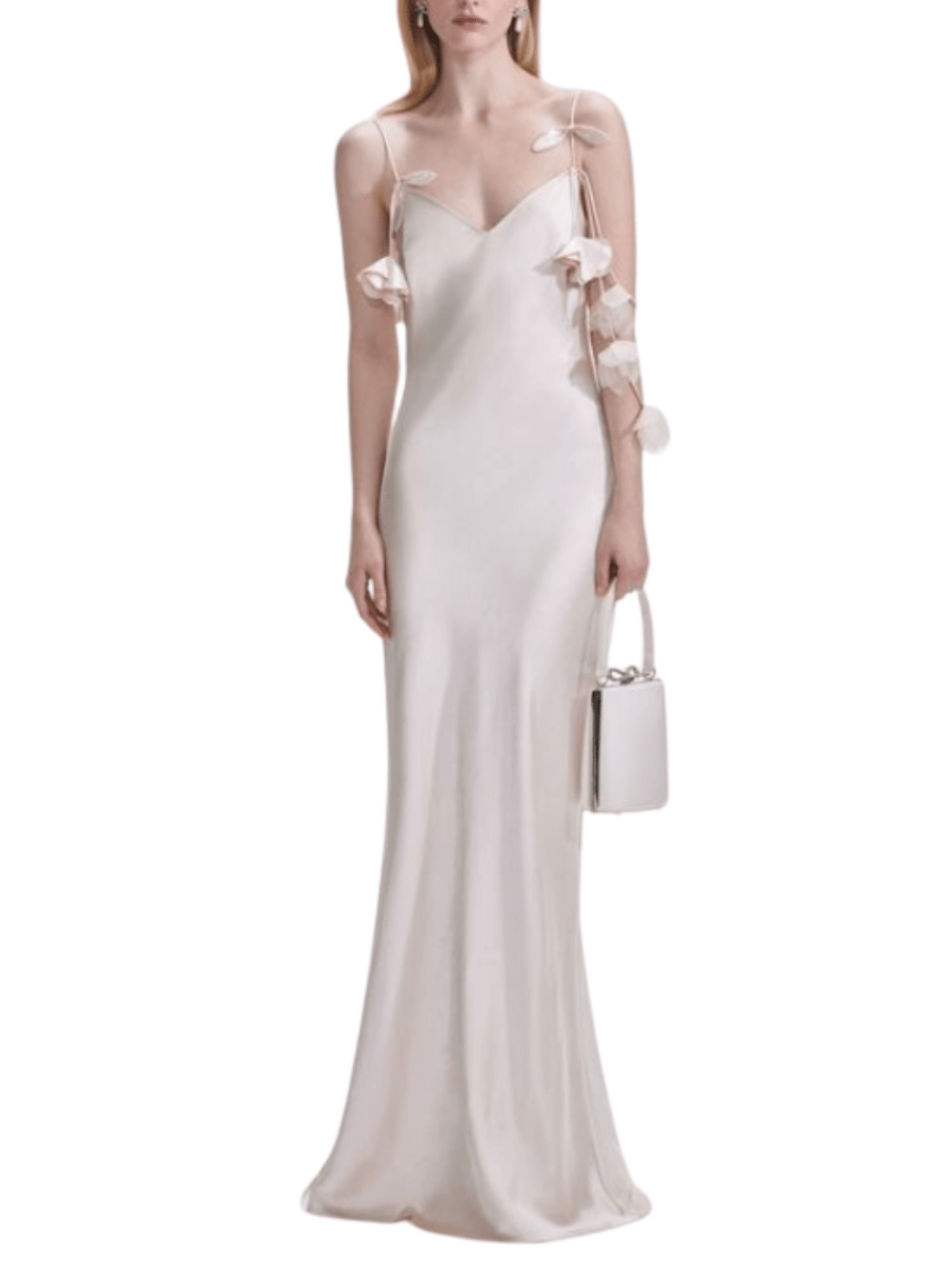 Champagne Satin Flower Maxi Dress by Self Portrait - Rental Hong Kong