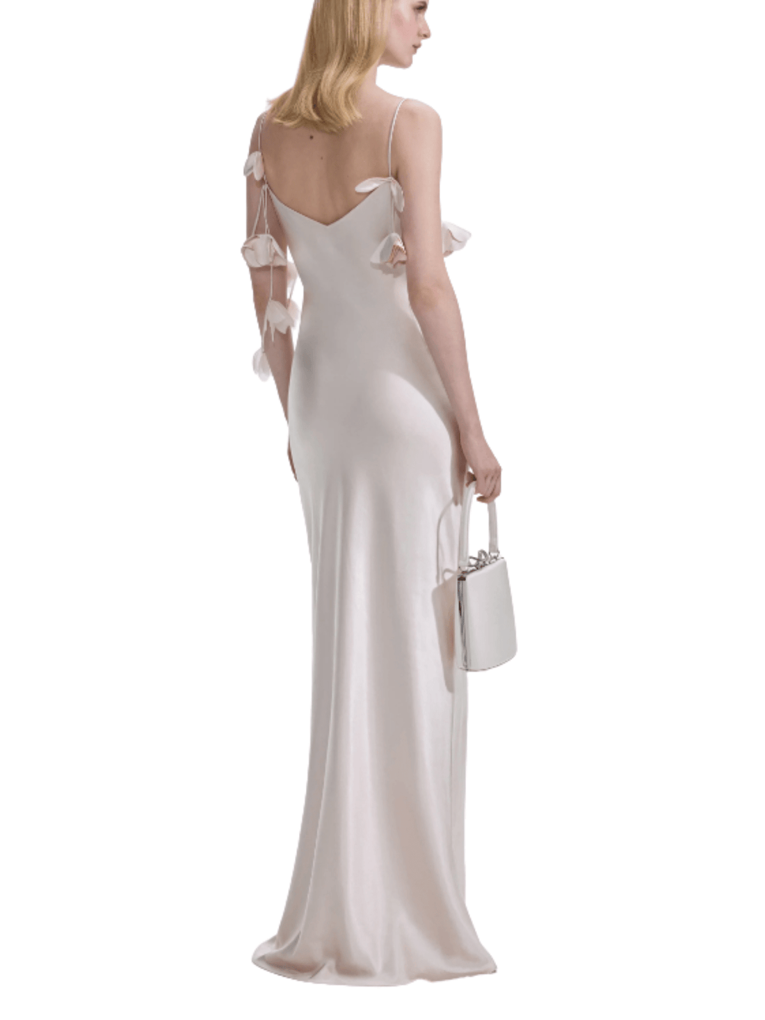 Champagne Satin Flower Maxi Dress by Self Portrait - Rental Hong Kong