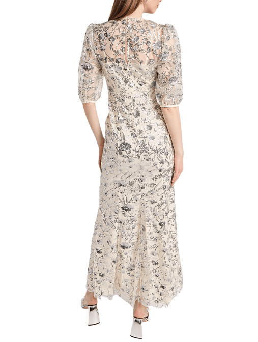 Champagne Sequinned Maxi Dress by Self Portrait - Rental Hong Kong