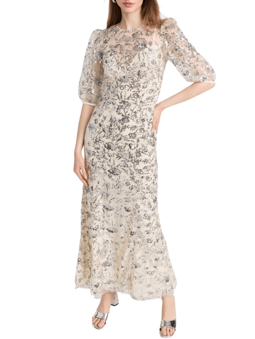 Champagne Sequinned Maxi Dress by Self Portrait - Rental Hong Kong