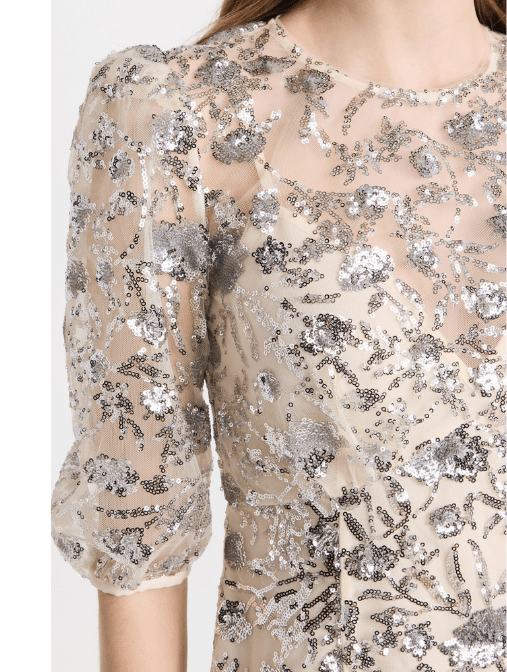 Champagne Sequinned Maxi Dress by Self Portrait - Rental Hong Kong