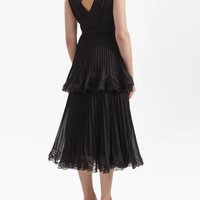 Chiffon Tier Midi Dress Black by Self Portrait - Rental Hong Kong