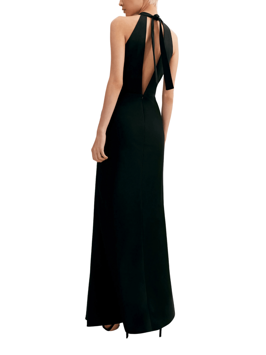 Classical Black Halterneck Satin Maxi Dress by Milla - Rental Hong Kong